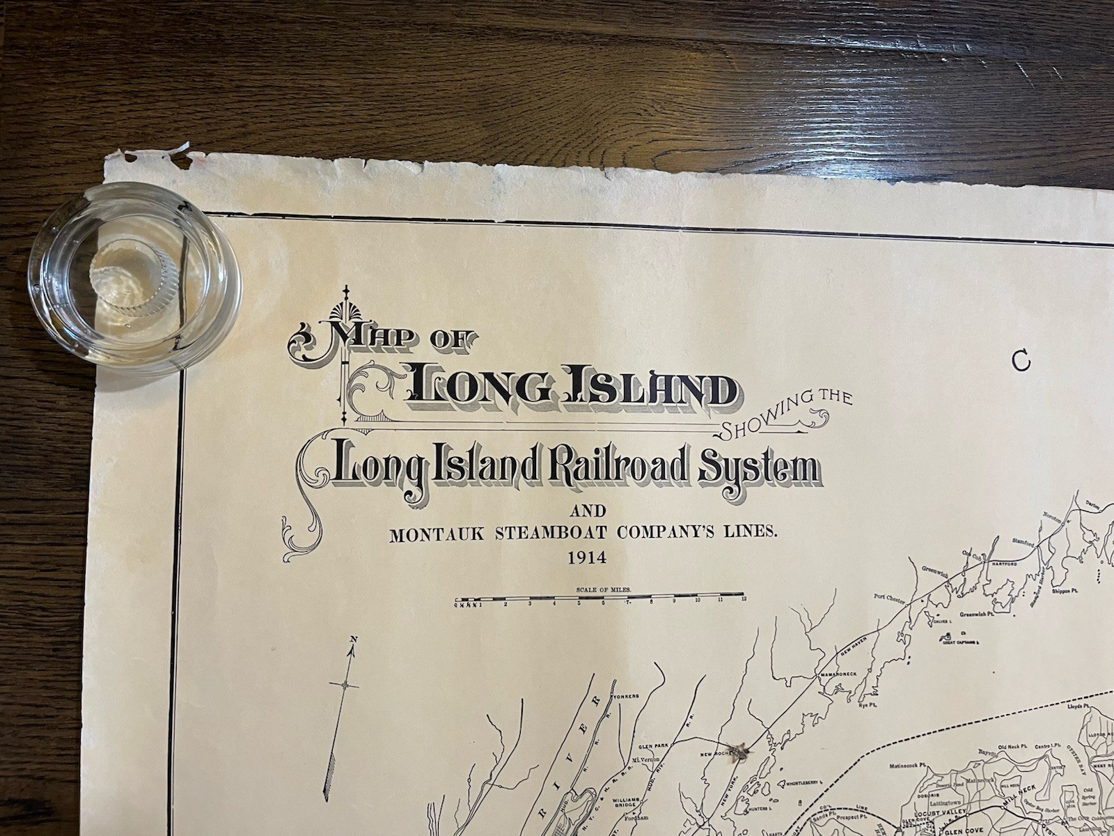 1971 Ron Ziel LONG ISLAND Map – Reprint – Shows 1914 LIRR Long Island Railroad