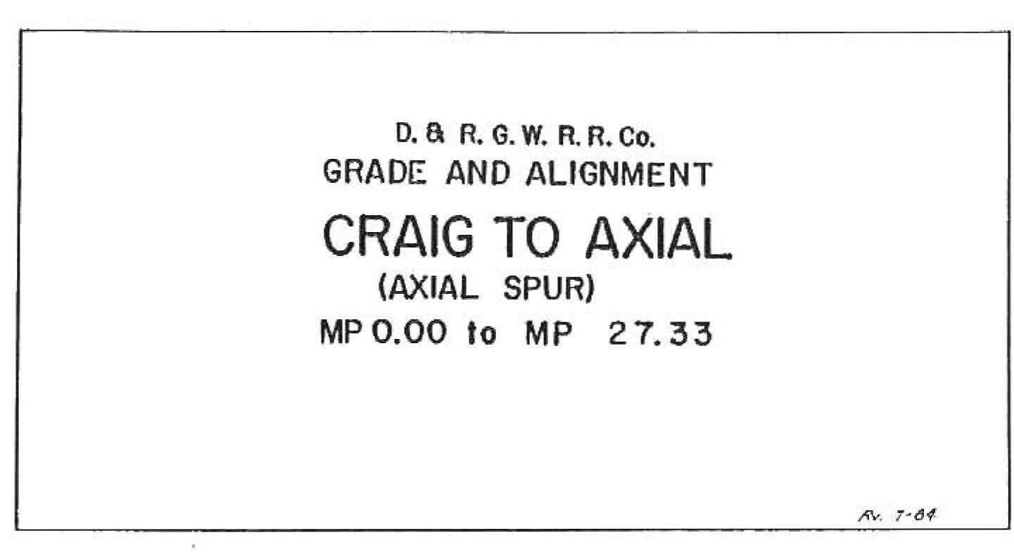 Denver & Rio Grande Western RR Aspen Branch & Axial Spur Track Chart PDF on DVD