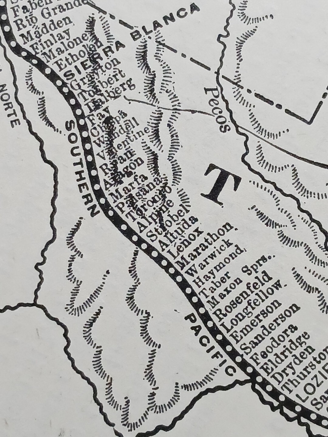 ~1904 Train Route Map SOUTHERN PACIFIC SYSTEM All Texas Louisiana Railroad Lines