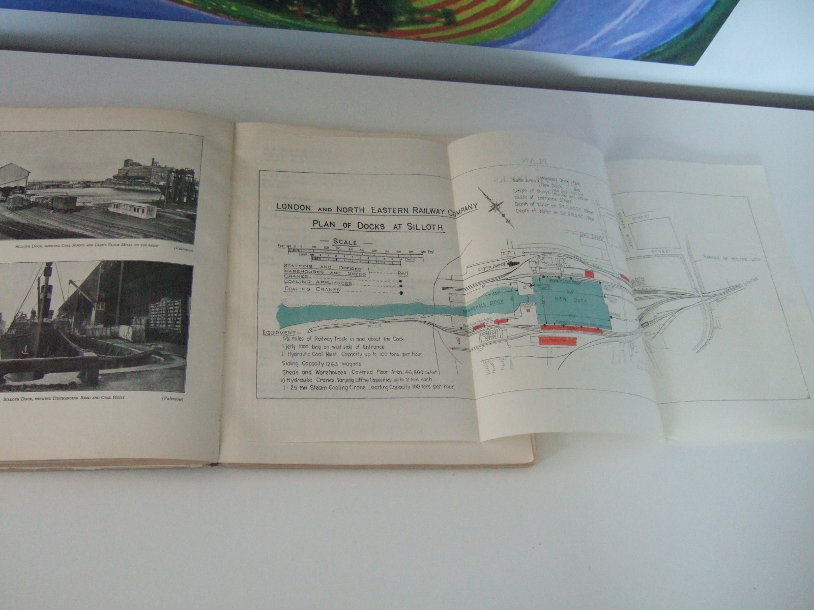 1928 Ports of the LNER Book. 9 Fold-Out Dock Plans, Map, Steamships, Dock sizes.