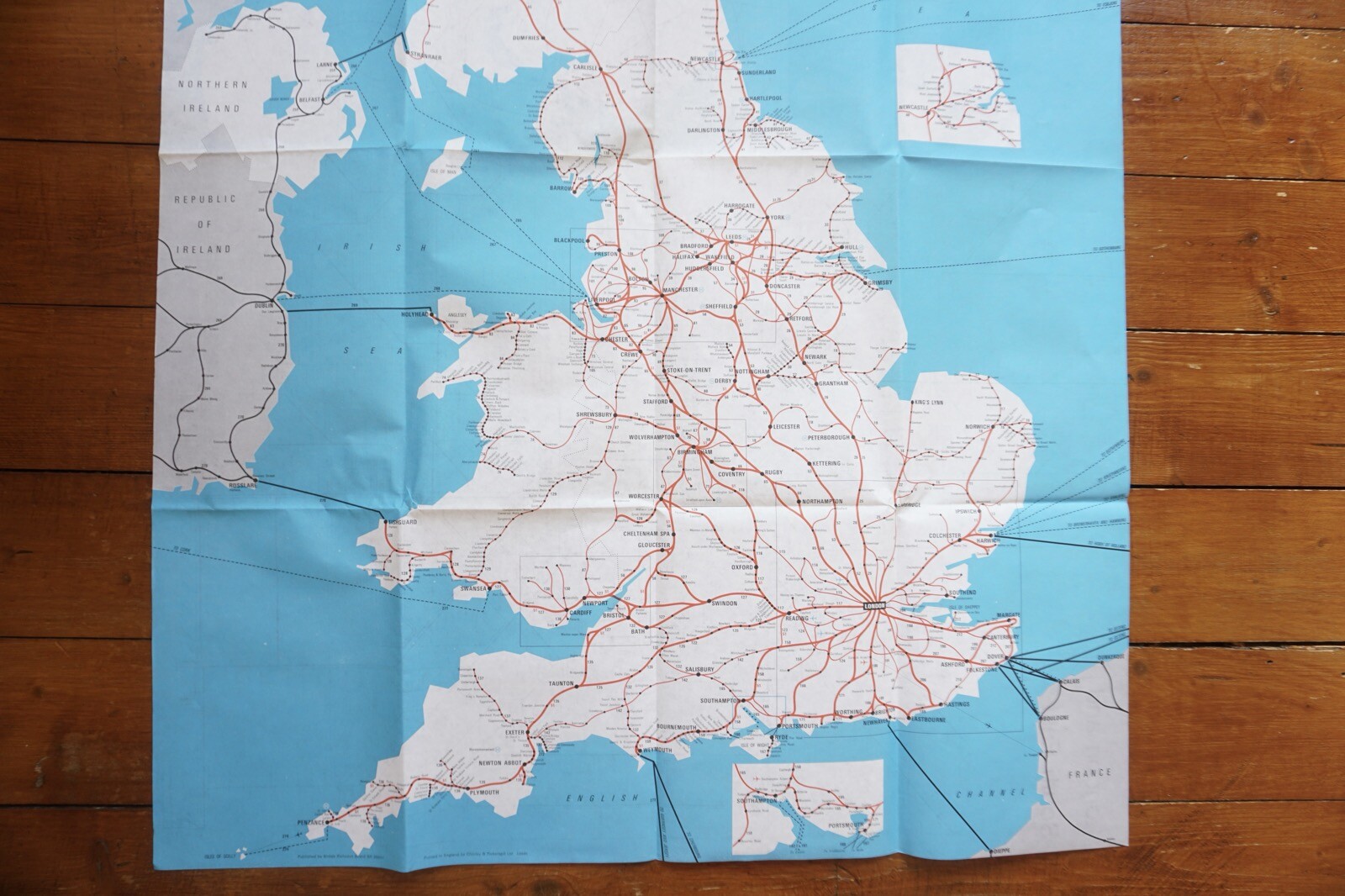 1976 British Rail Passenger Network Railway Map