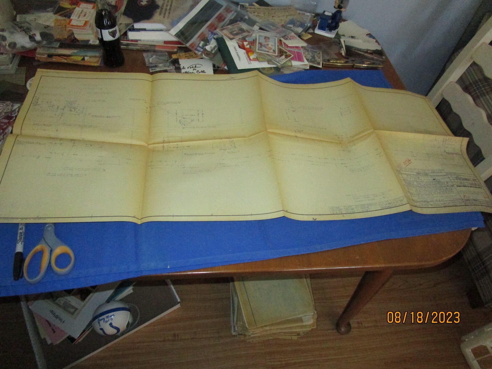 Vintage 1949-1950 Baltimore & Ohio B&O Blueprint Copy Drawing – see photos 18X44