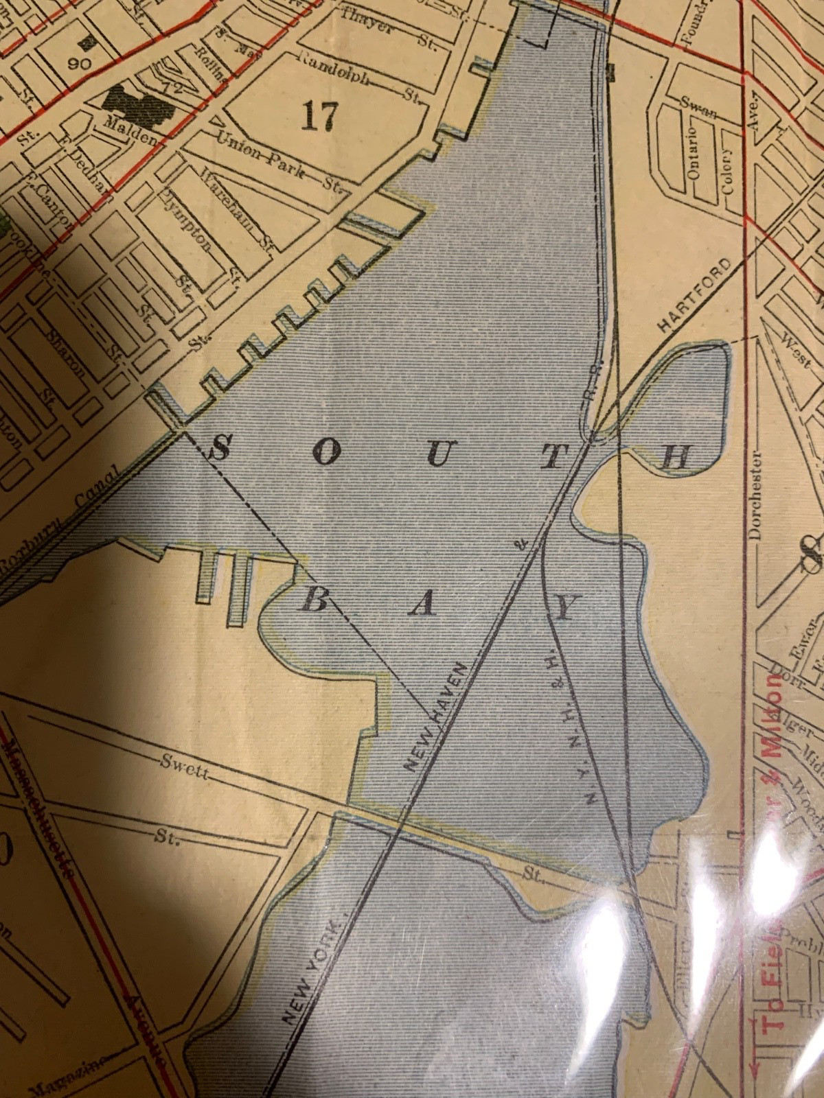 Antique Original Boston Pocket Folding Map Circa 1900