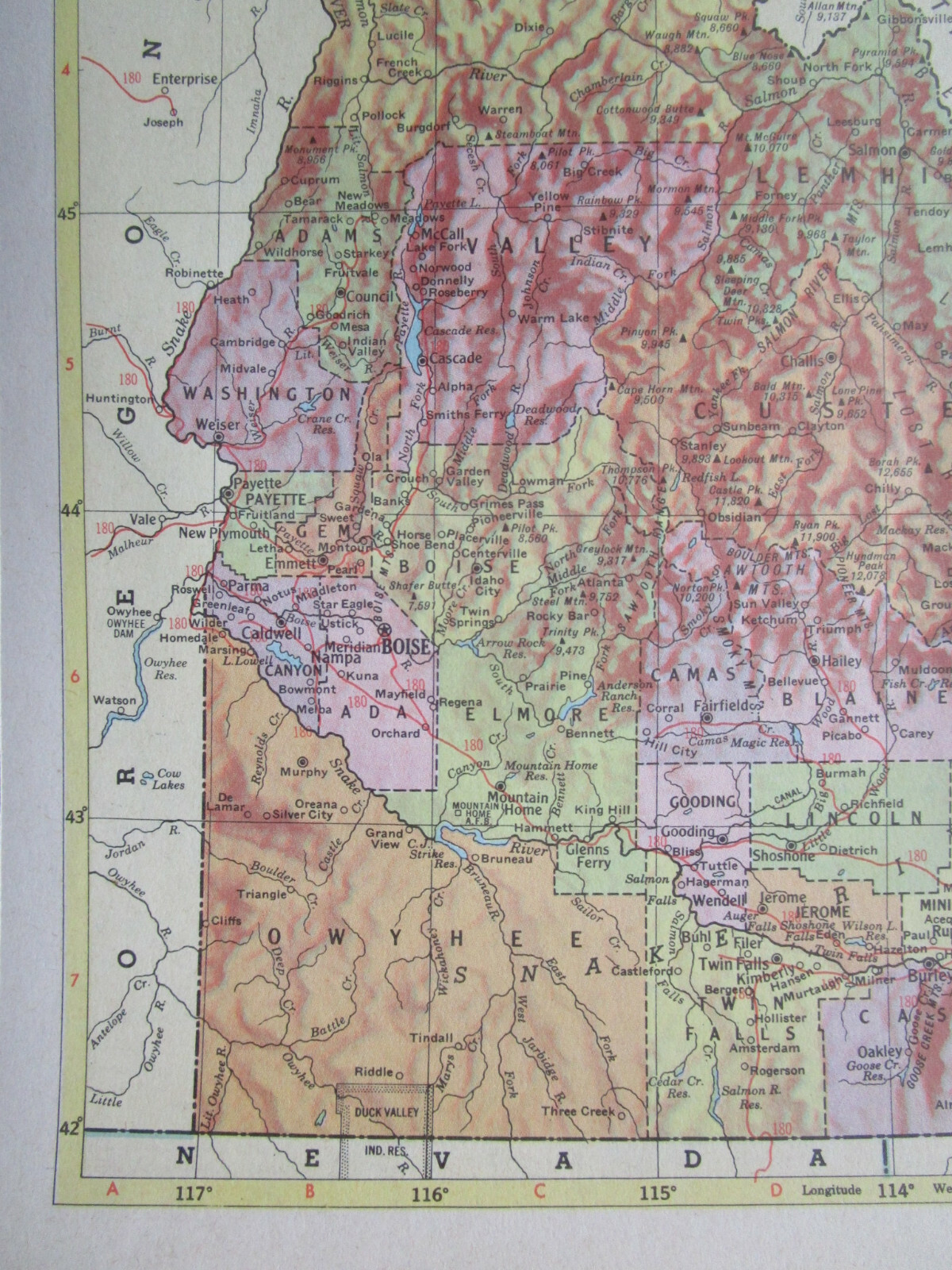 IL ID 1956 ILLINOIS RAILROAD Map LITCHFIELD & MADISON RR ~or~ IDAHO. NEZPERCE RR