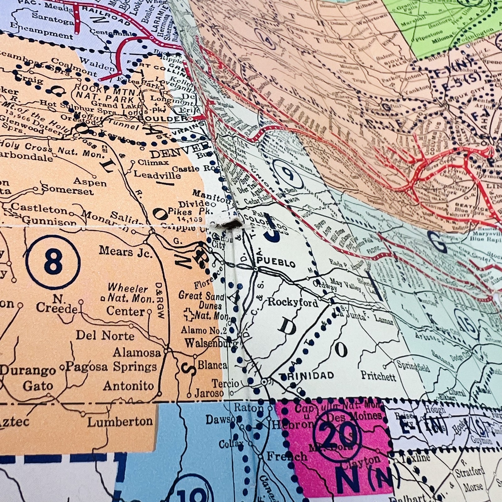 Union Pacific Railroad 1950 Freight Rate Map Vintage Collectible Ephemera