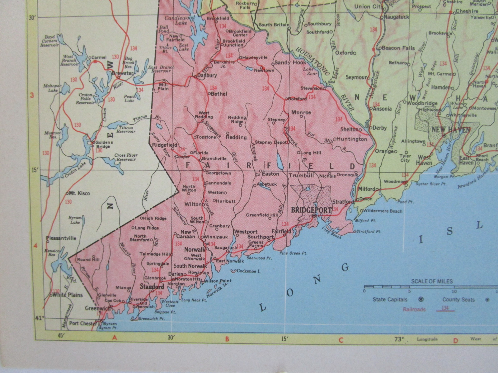 CO CT 1955 COLORADO RAILROAD Map SAN LUIS VALLEY SOUTHERN RR ~or~ CONNECTICUT