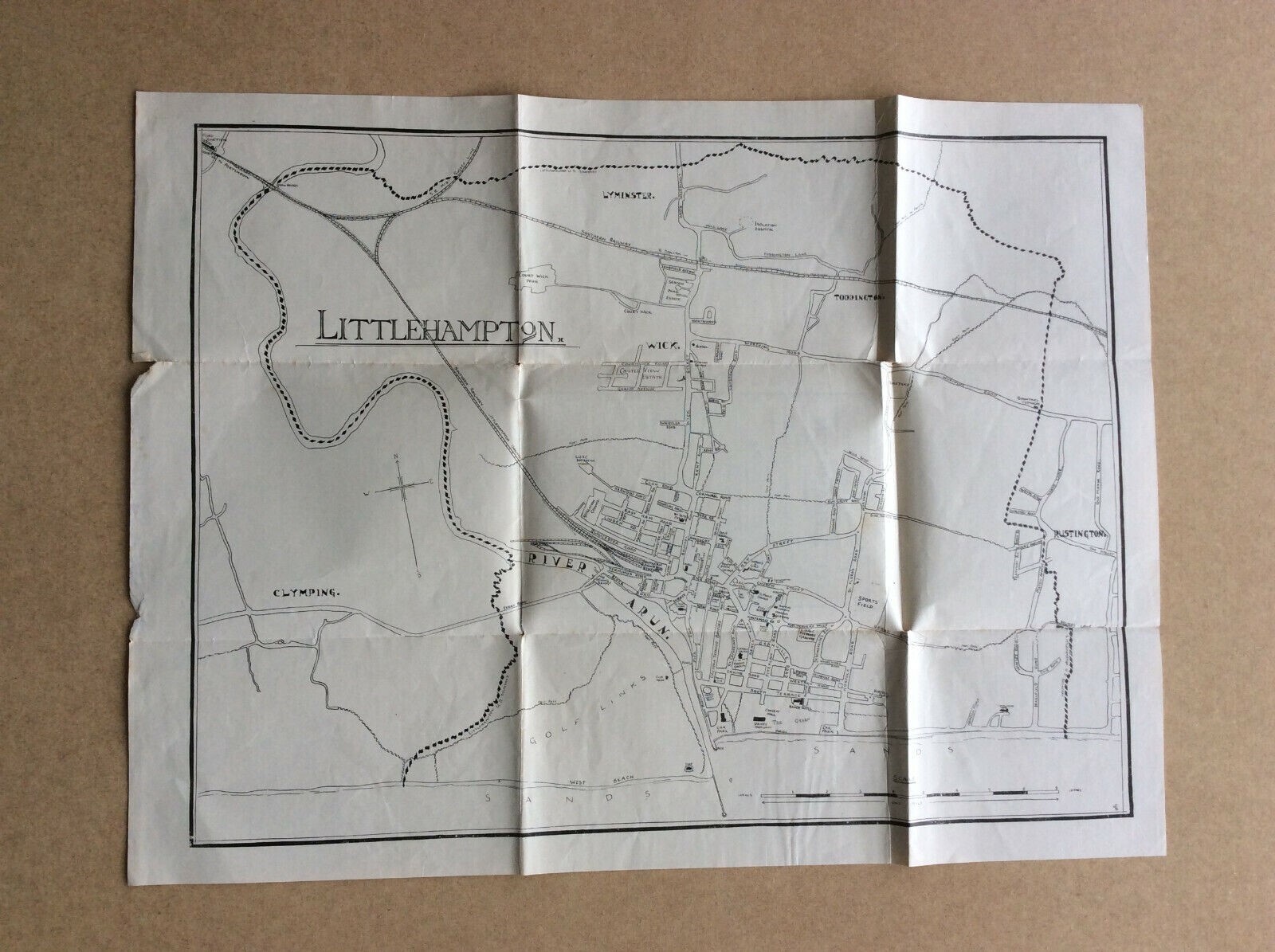 Vintage Littlehampton Map, Southern Railway Advert, West Sussex, 1950s?