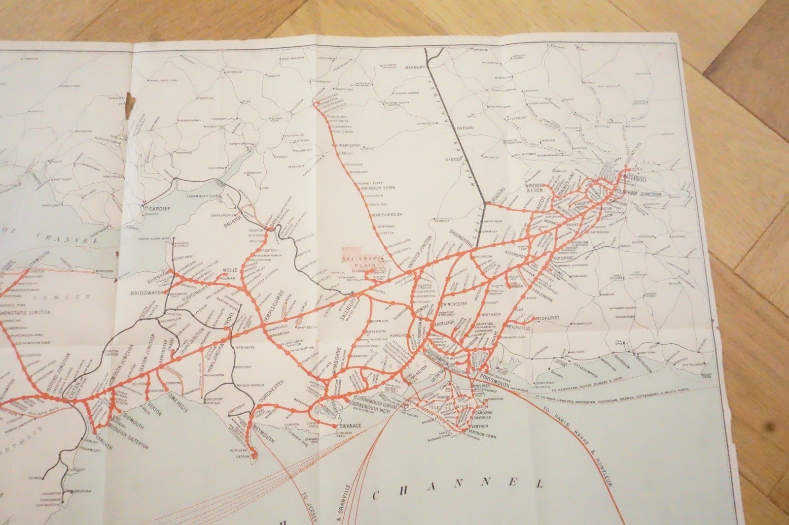 1905 London & South Western Railway Original Railway Map L&SWR