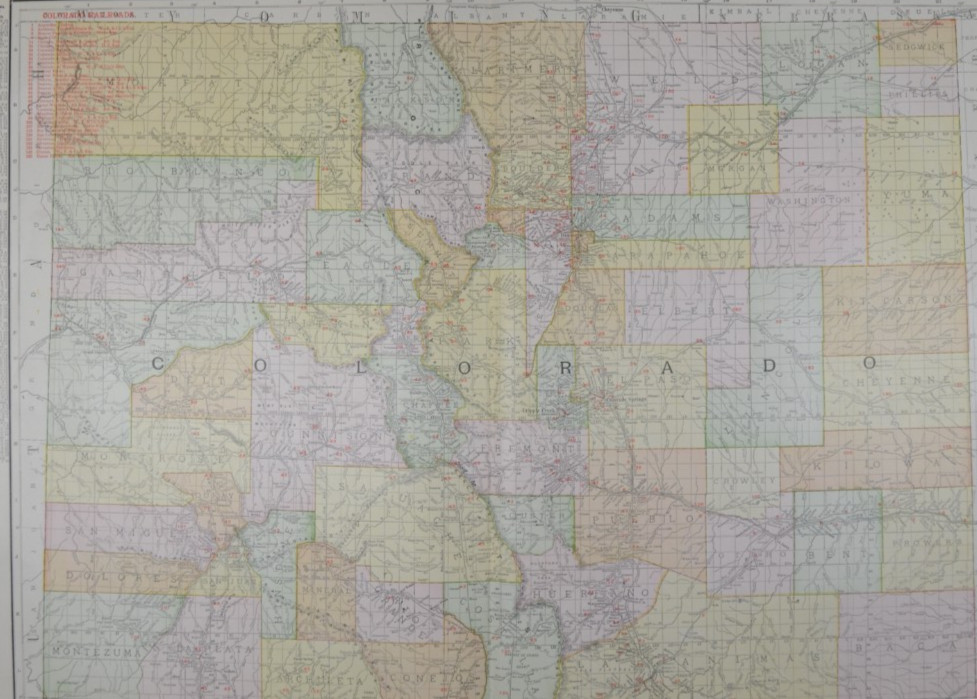 COLORADO – 1912 – RAND-McNALLY NEW COMMERCIAL ATLAS – SHOWS RAILROADS