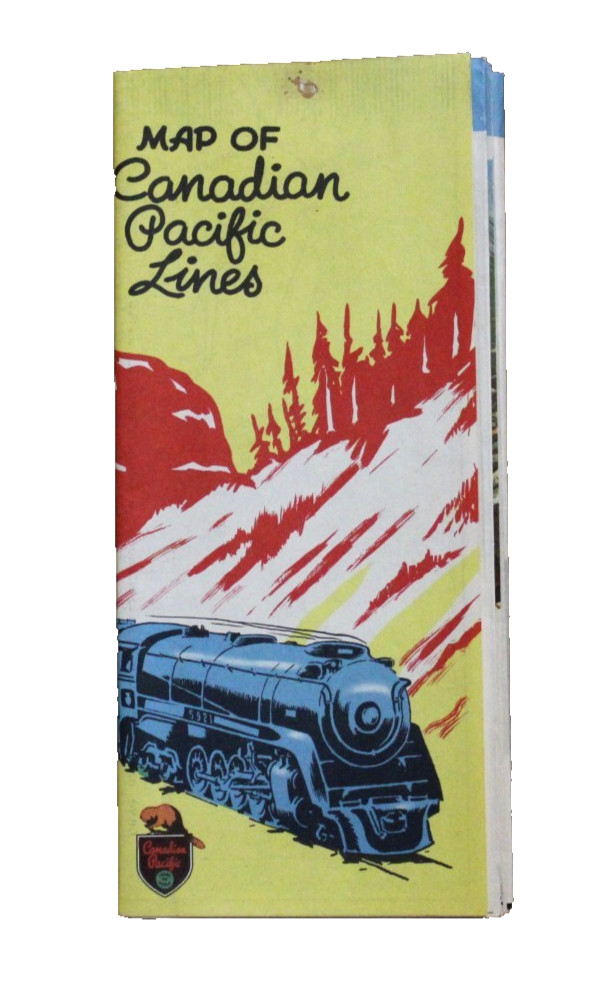 Vintage Map of Canadian Pacific Railway Lines November 1947