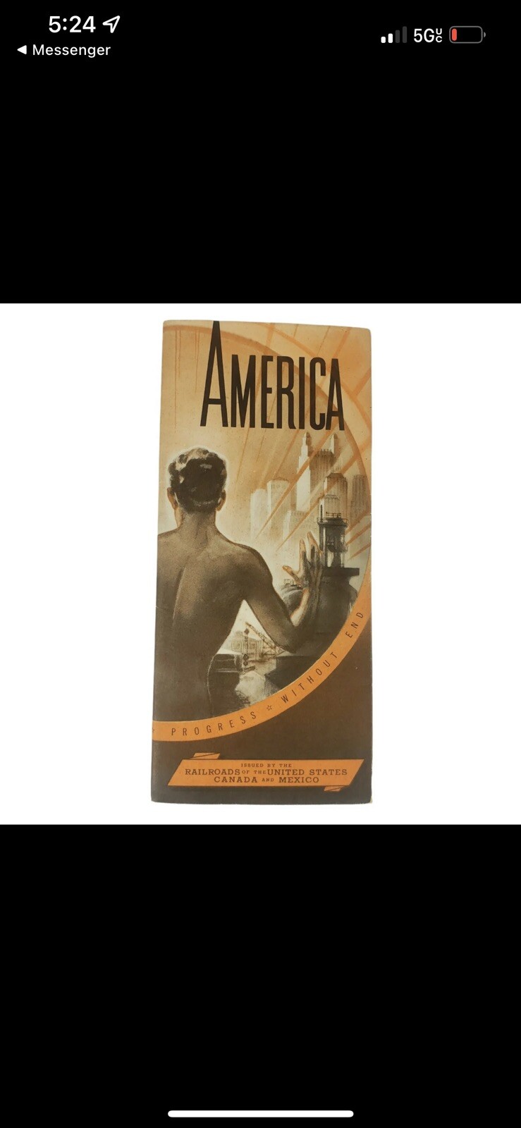 Railroad map Progress Without End. Issues by the Railroad of the United States