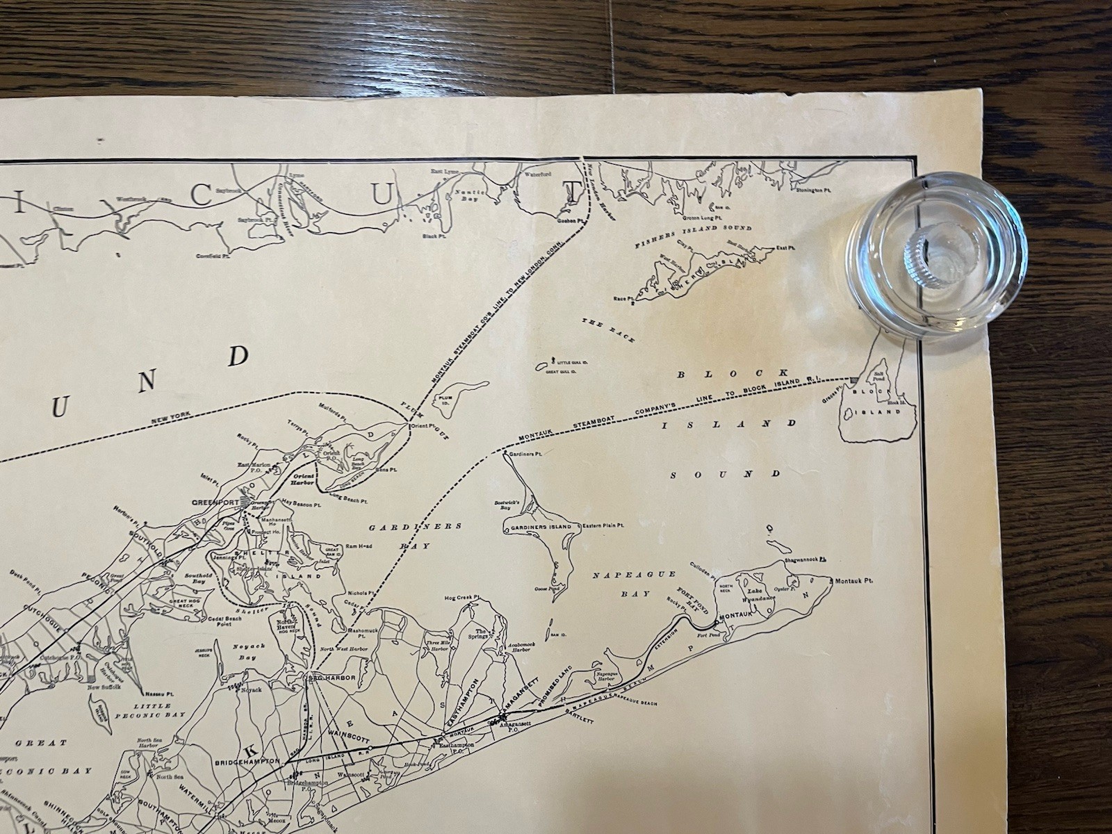 1971 Ron Ziel LONG ISLAND Map – Reprint – Shows 1914 LIRR Long Island Railroad