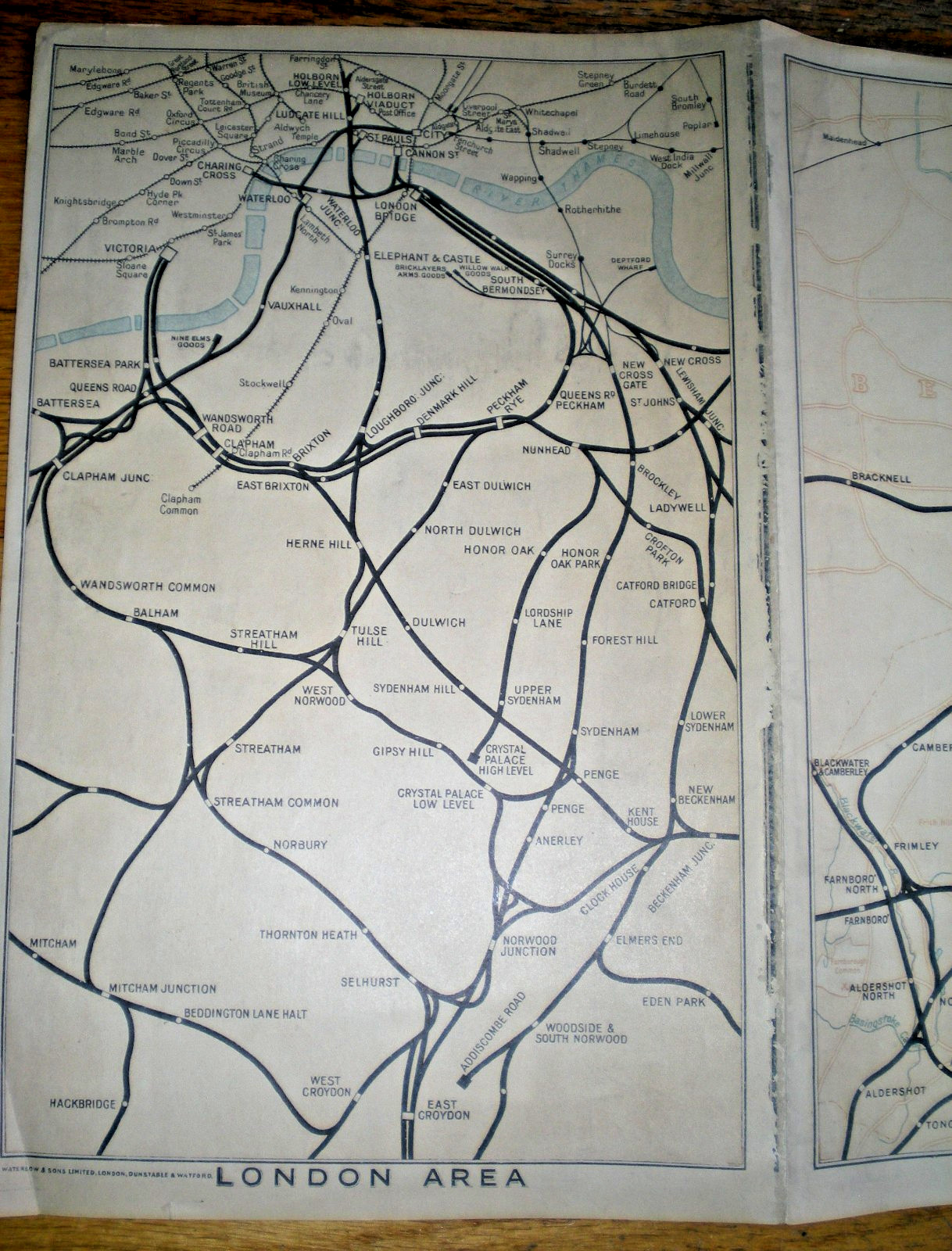 1930s British Southern Railway Double-Sided System Map – (Waterlow & Sons)