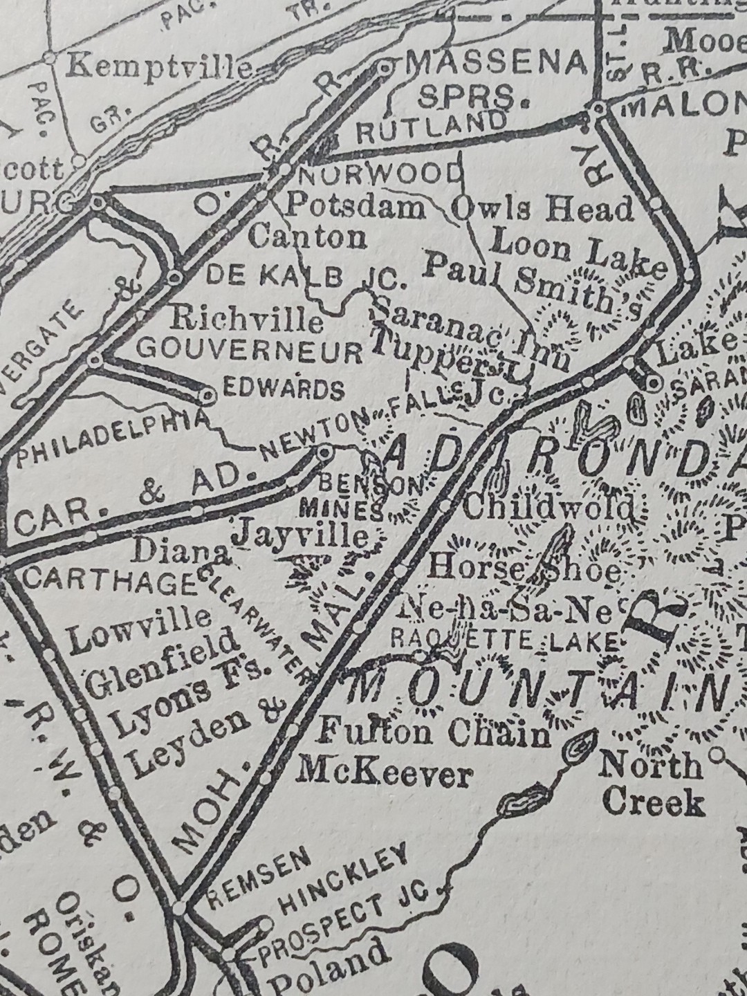~1904 Vintage Railway Map NEW YORK CENTRAL & HUDSON RIVER RAILROAD All Routes NY