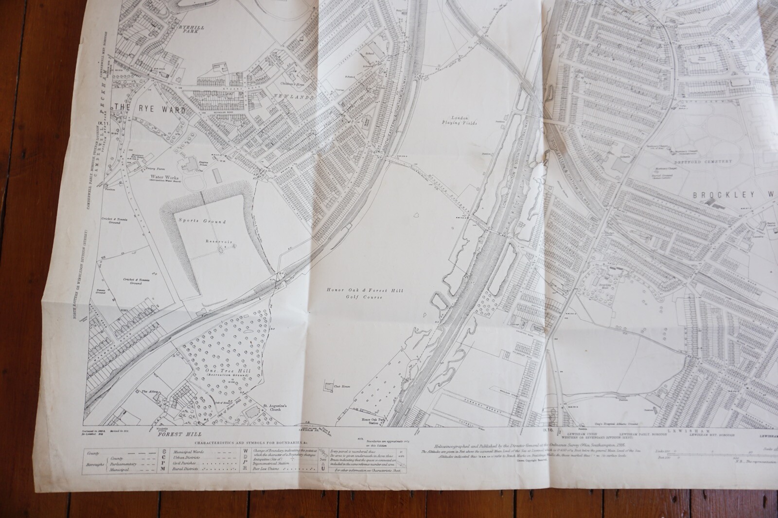 1916 Deptford Bemondsey LB&SCR SE&CR OS Railway Map