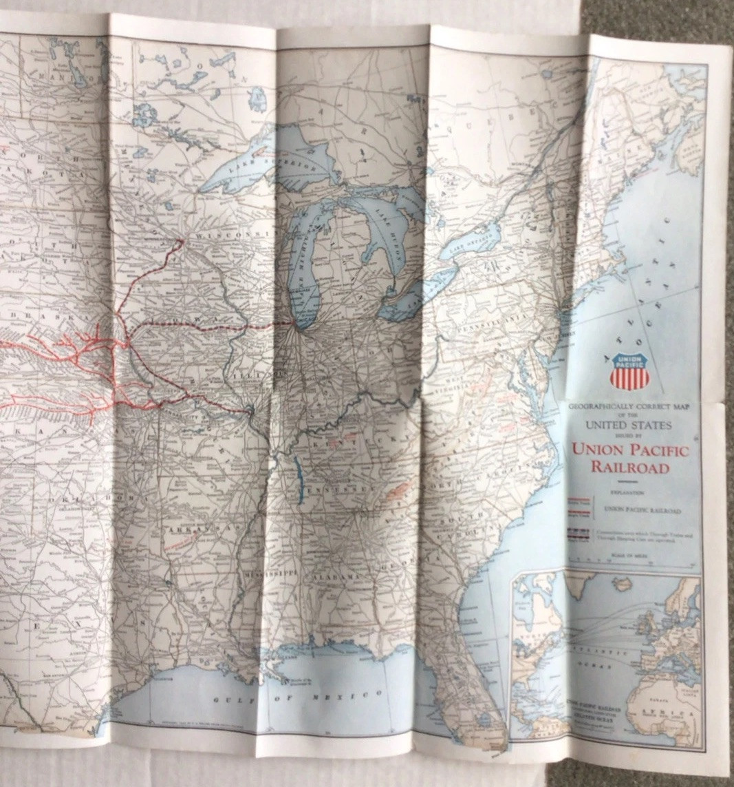 1947 Union Pacific Railroad Map Of The United States #6
