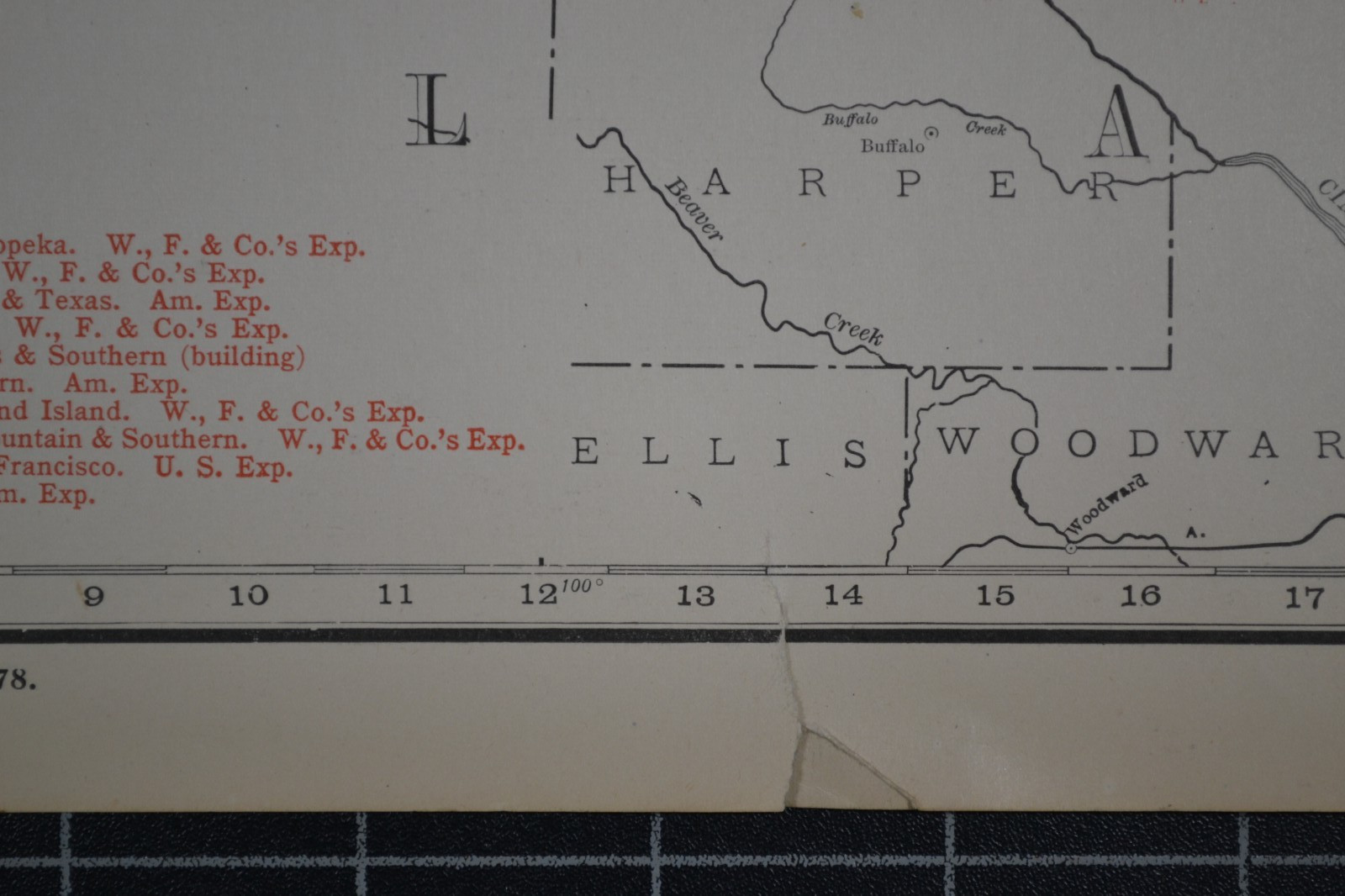 KANSAS – 1912 – RAND-McNALLY NEW COMMERCIAL ATLAS – SHOWS RAILROADS
