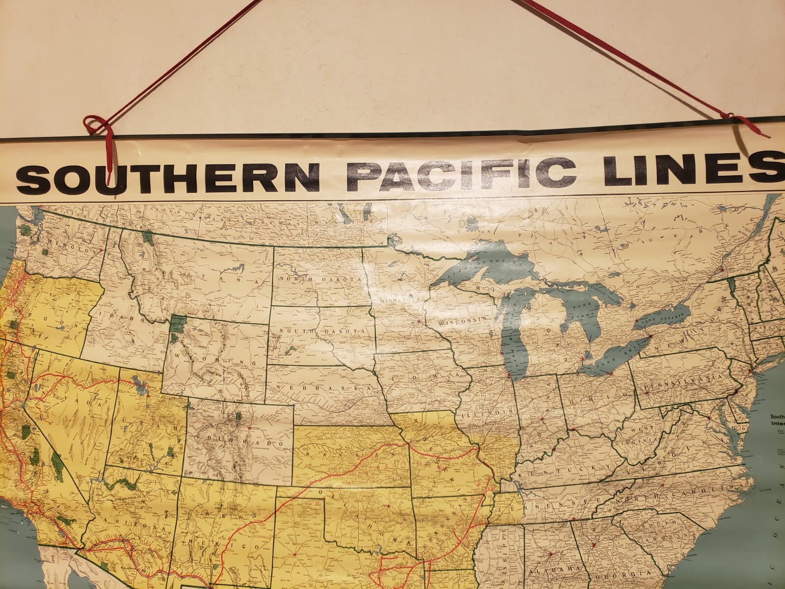 Vintage Sothern Pacific Railroad Cotton belt Map