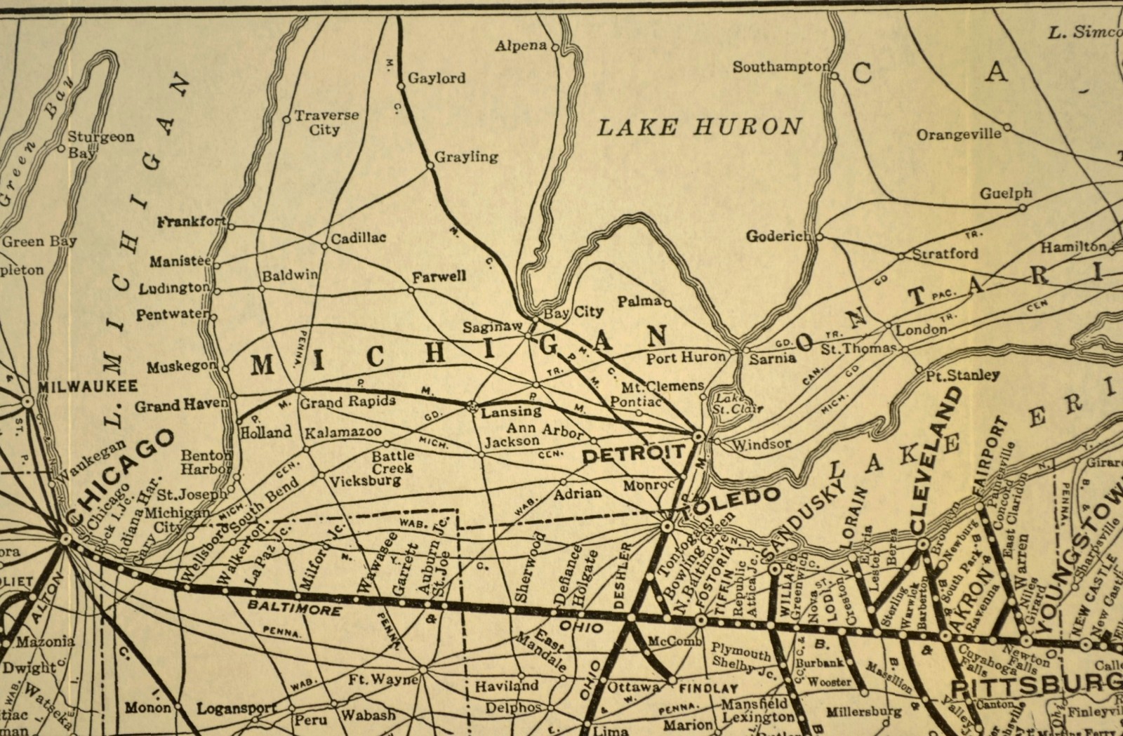 Vintage B & O Railroad Map Baltimore and Ohio RR ca 1940 Original East West