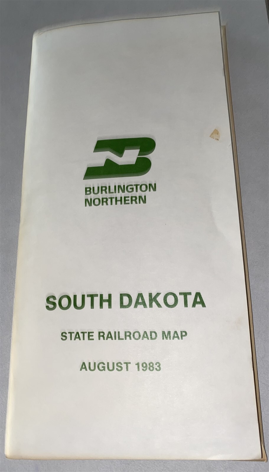 1983 Burlington Northern Railroad South Dakota Map 36 3/4″ by 26 1/4″