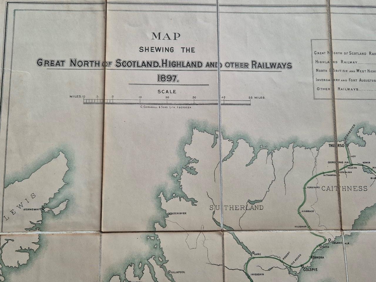 The Great North of Scotland Railway Bill 1897 Large Folding Map Original Scarce