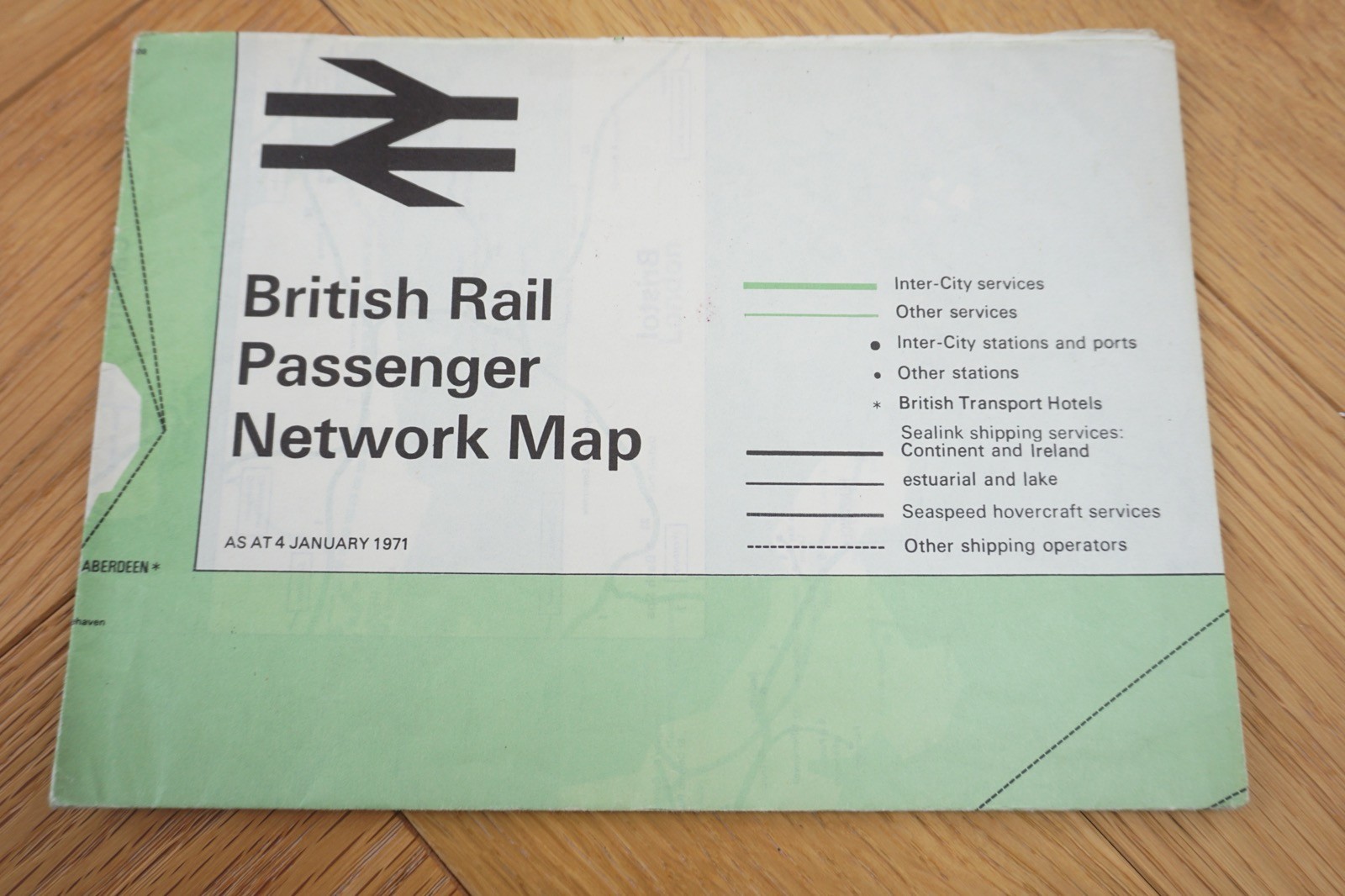 Jan 1971 British Rail Passenger Network Railway Map Western Region