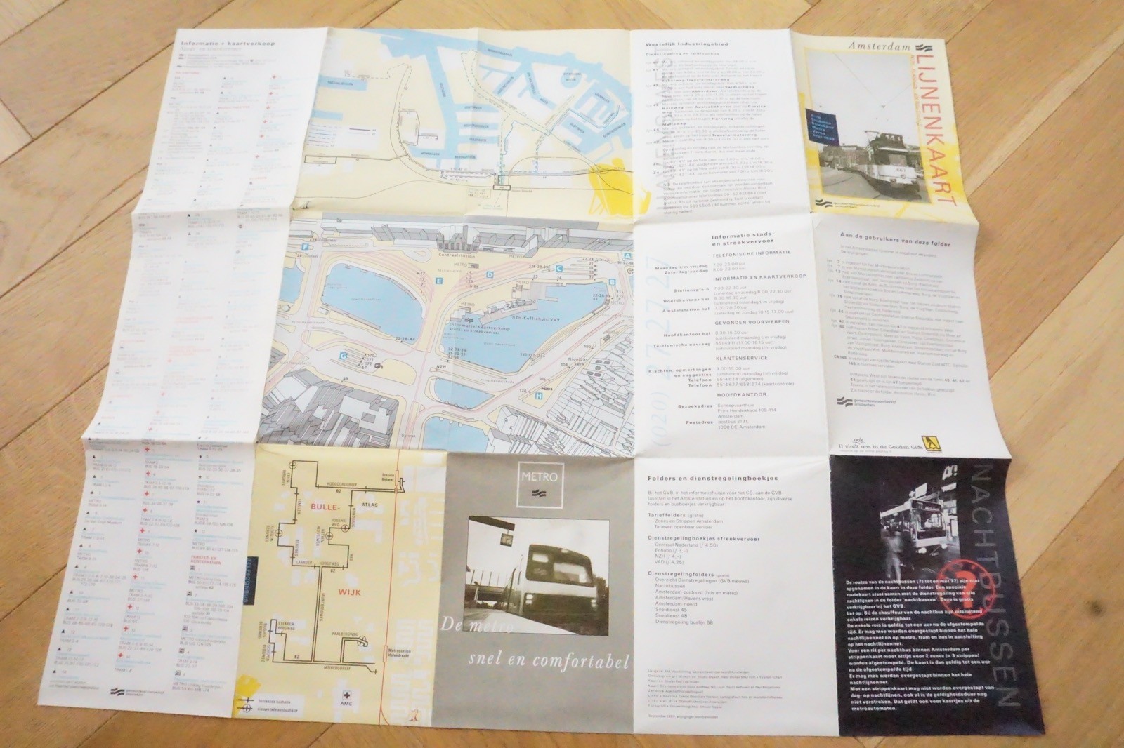 1980s Amsterdam Netherlands GVB Bus Tram Route Map x4