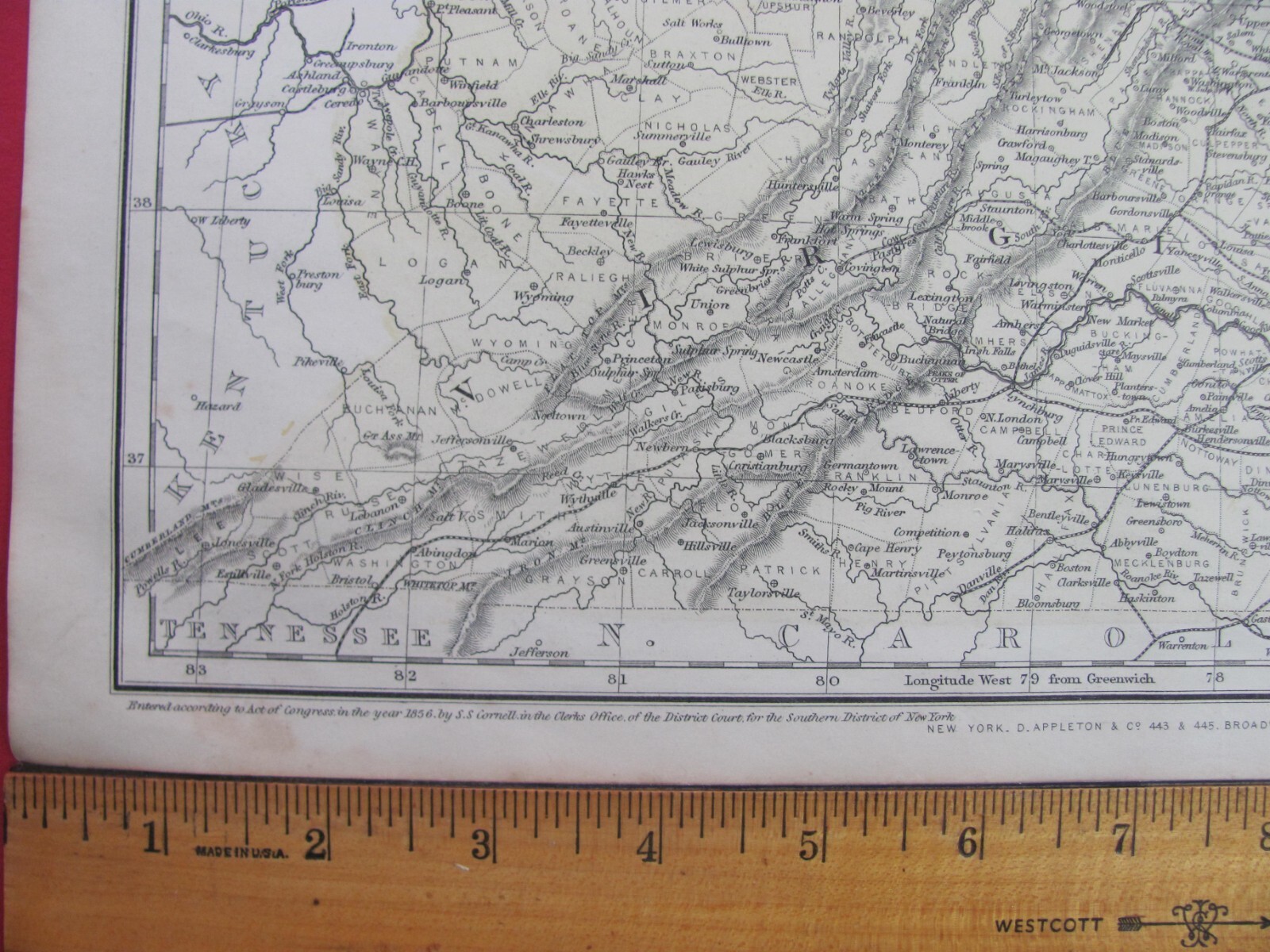 1856 SOUTHERN STATES MIDDLE EASTERN COLOR ATLAS CIVIL WAR ERA RAILROAD MAPS