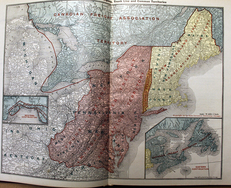 1921 ATLAS OF RAILWAY TRAFFIC MAPS by CHARLES WYMOND – LASALLE EXTENSION UNIV.