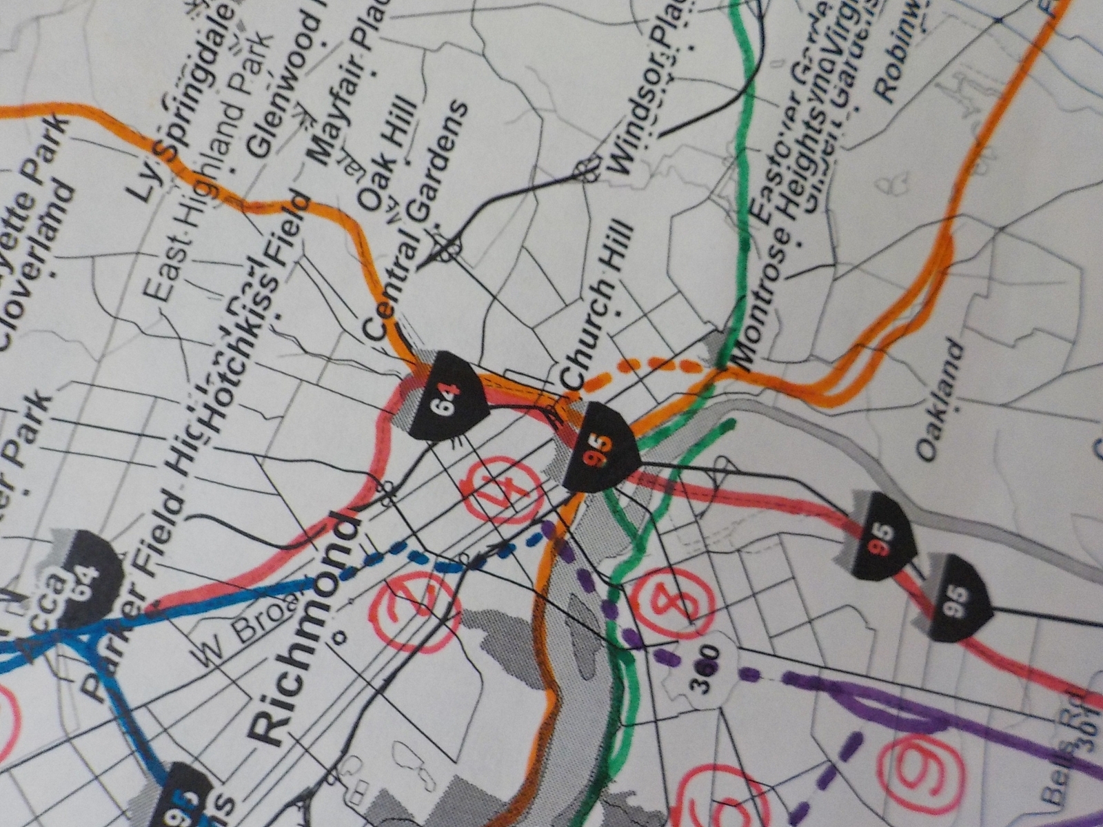 Map Goldsboro / Rocky Mount / Wilson NC 1995 Rolled N&W Seaboard