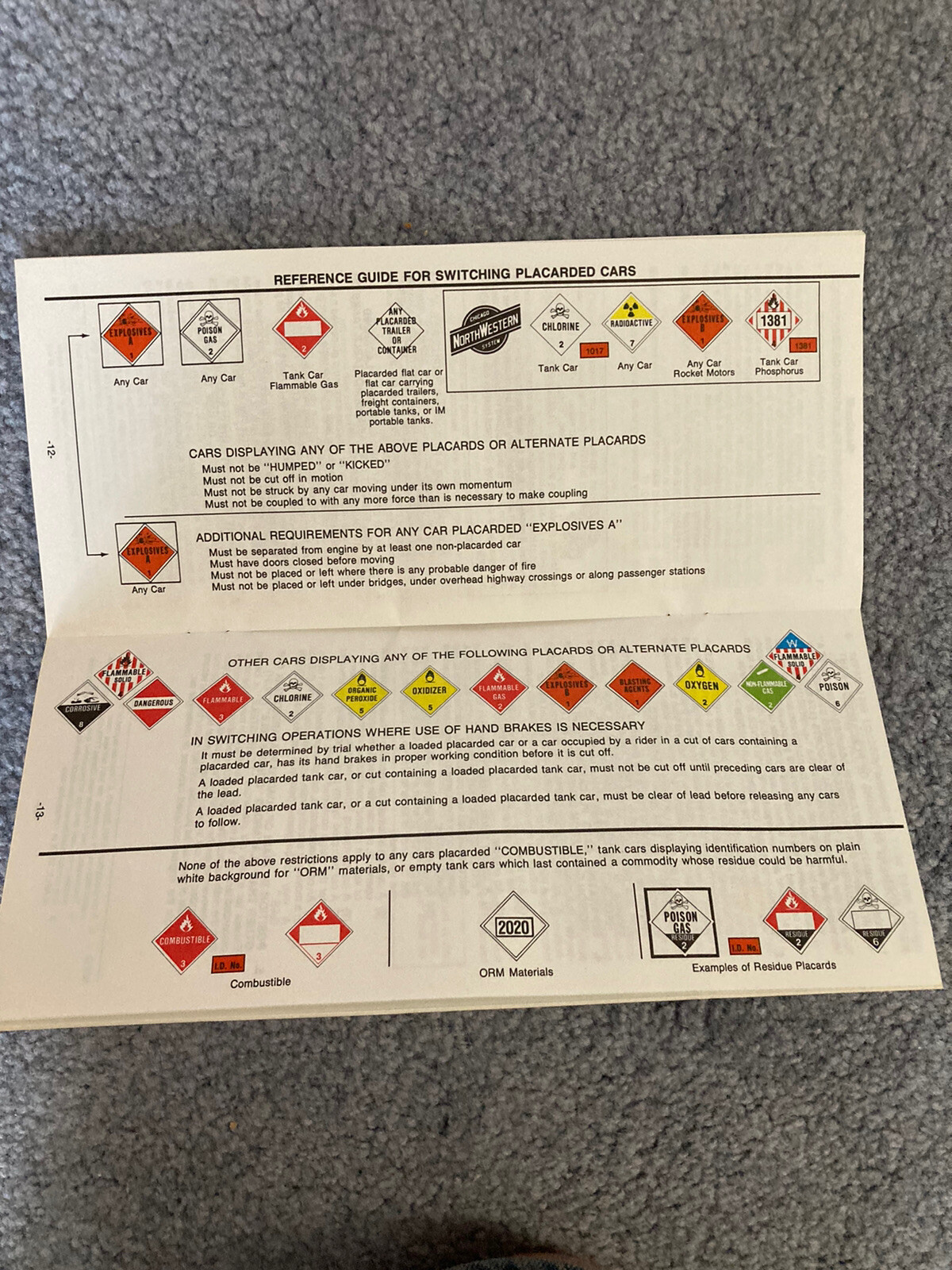 Chicago & North Western Railway 1985 System Map & Hazmat Handling Guide