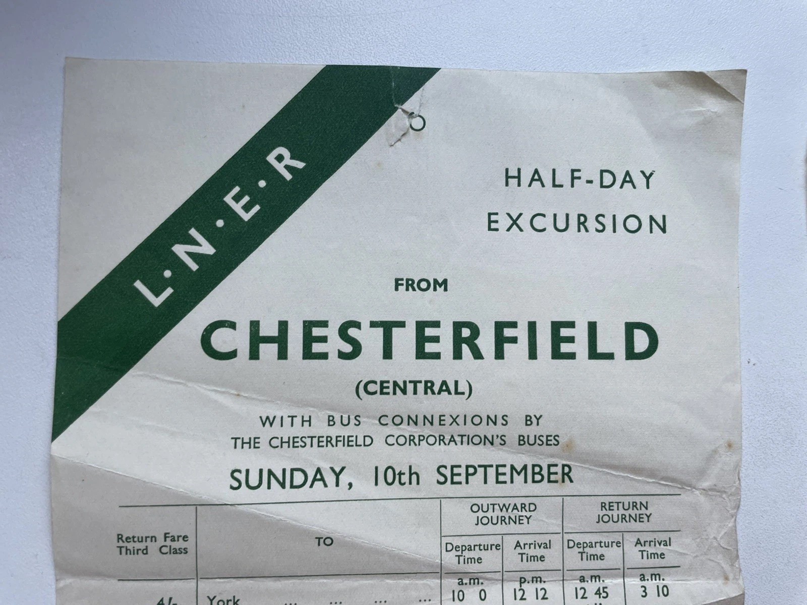 2 x 1930s LNER train timetables for Chesterfield, Sheffield, Barnsley
