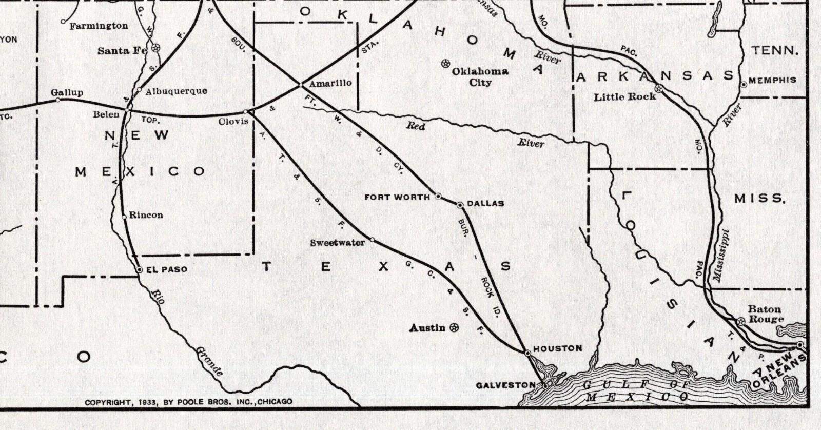 1933 Antique Western Pacific Railroad Map Feather River Route Railway Map #1886