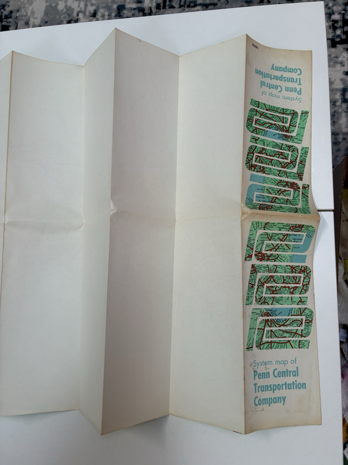 Penn Central 1970 System Map PRR NYC Lines Rand McNally RR Original Folded