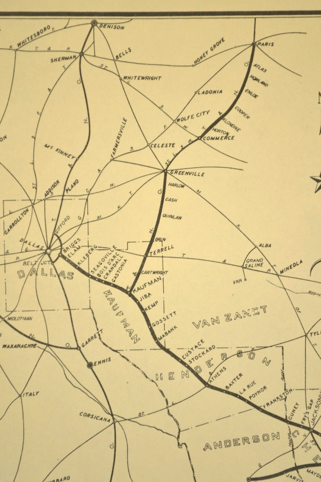 Southern Pacific Railroad Map Houston Division Sunset Route H&TC Railway