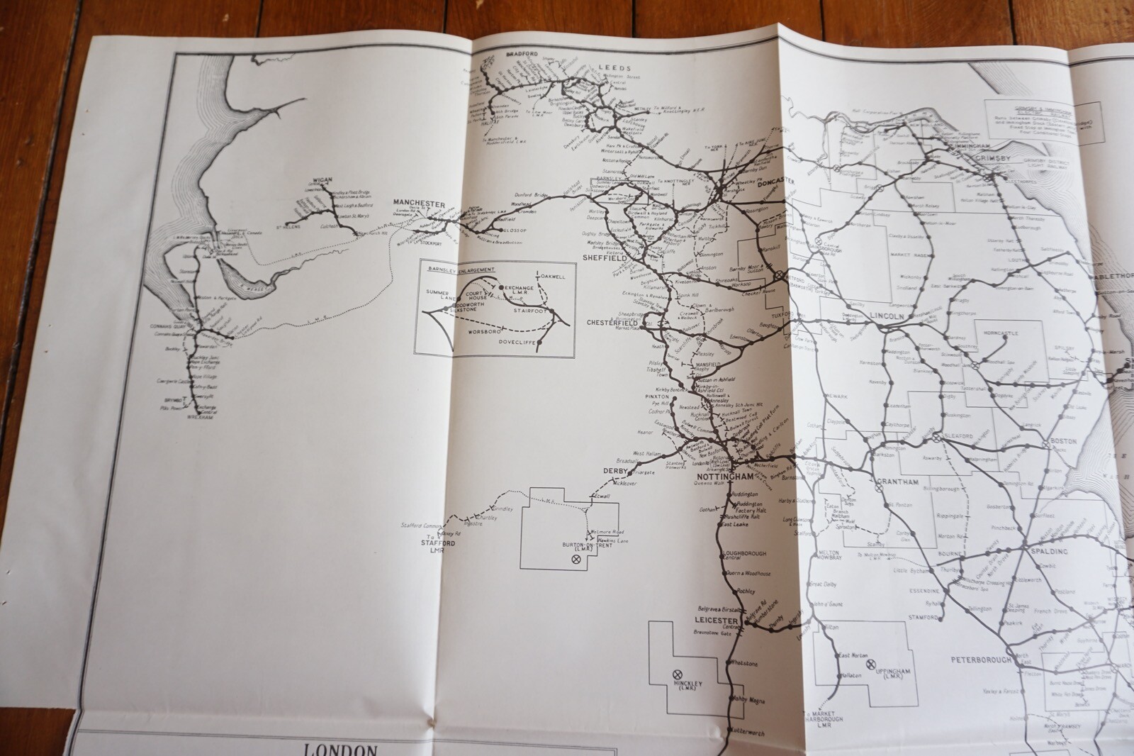 1958 Sundries Concentrations Areas 1948 Eastern Region Railway Map