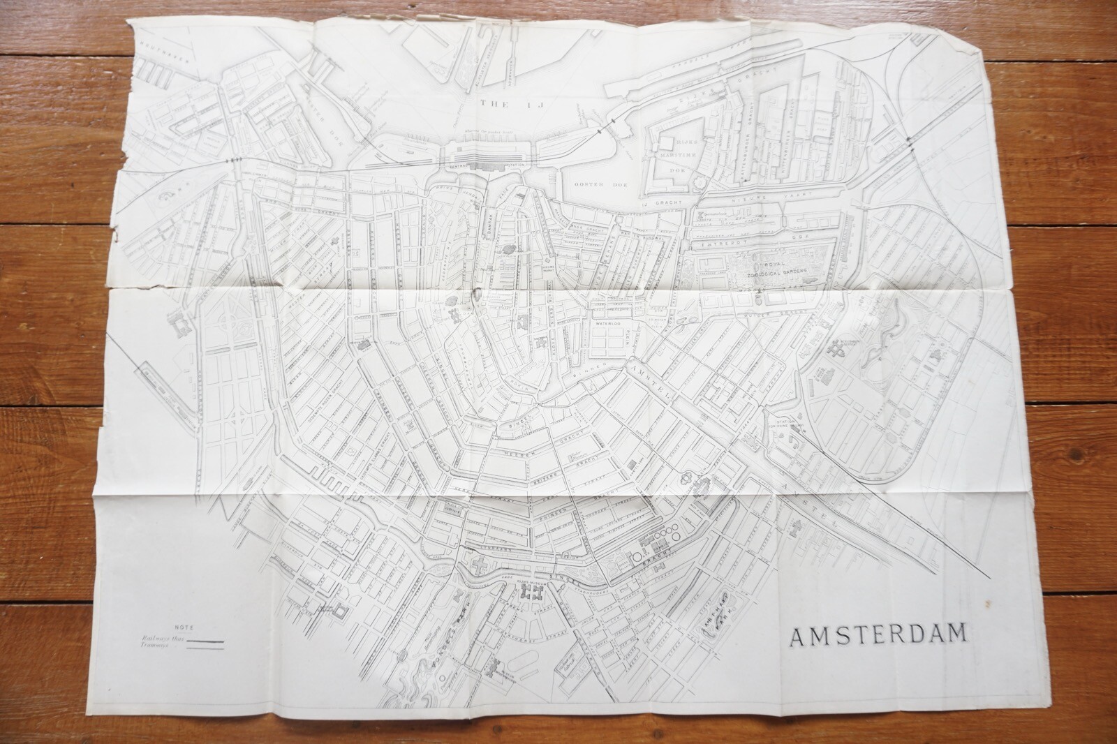 1899 Bradshaws Map of Amsterdam Netherlands Original Railway Map