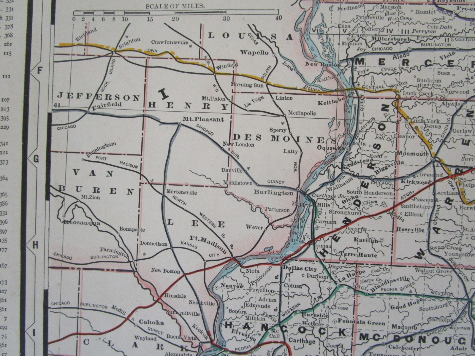 IL 1891 NORTHERN ILLINOIS Cram RAILROAD Map FULTON COUNTY NARROW GUAGE RR, LE&W