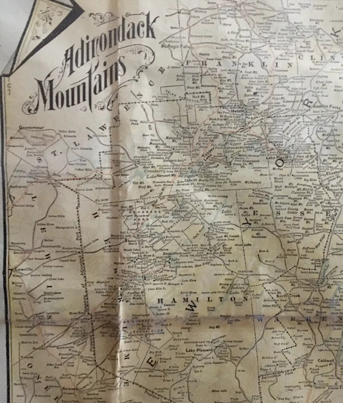 1901 ABC The Pathfinder Railway Guide Map Eastern Section