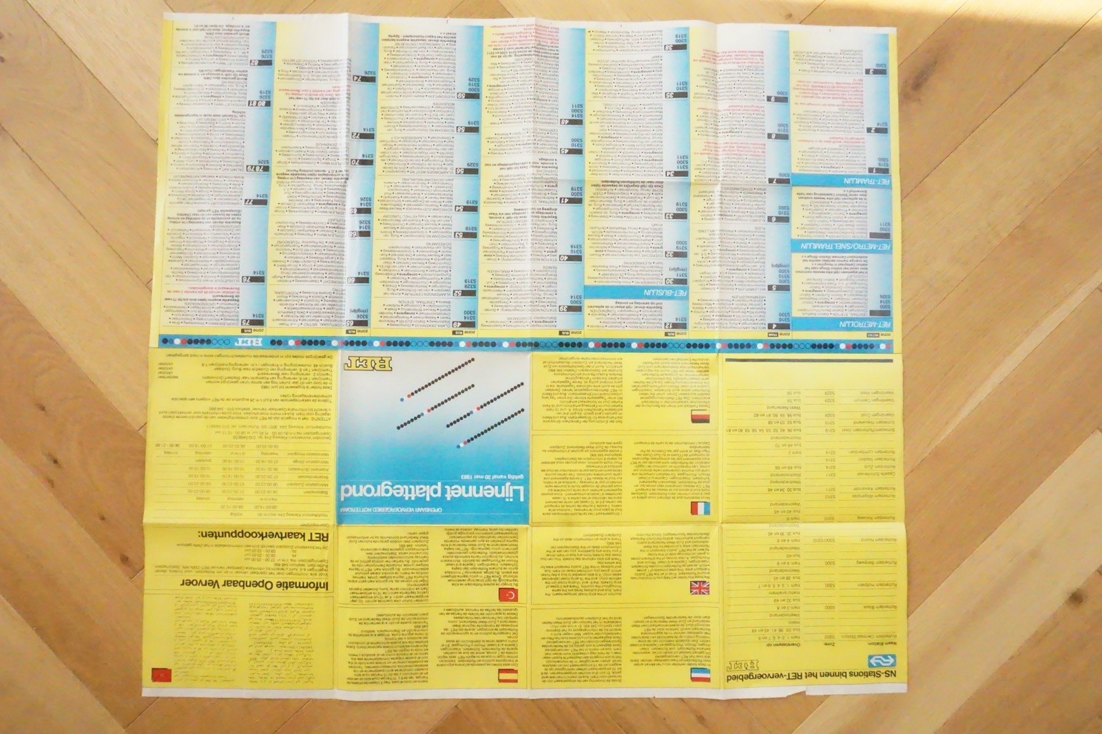 1983 1984 1989 1990 RET Netherlands Holland Railway Bus Tram Route Map x4