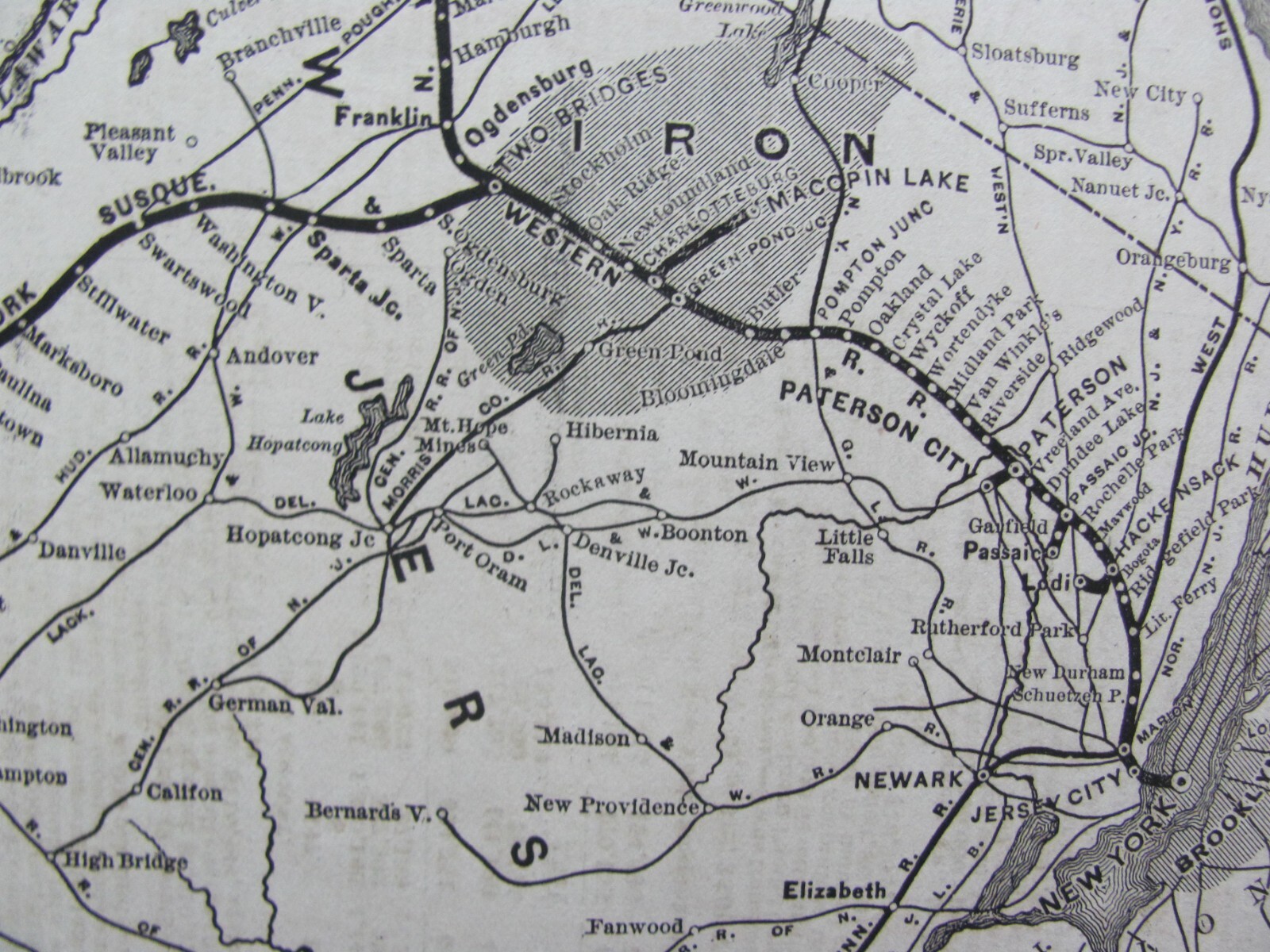 1890 NOV NEW YORK SESQUEHANNA & WESTERN RAILROAD SYSTEM MAP ORIGINAL PA NJ RR’s