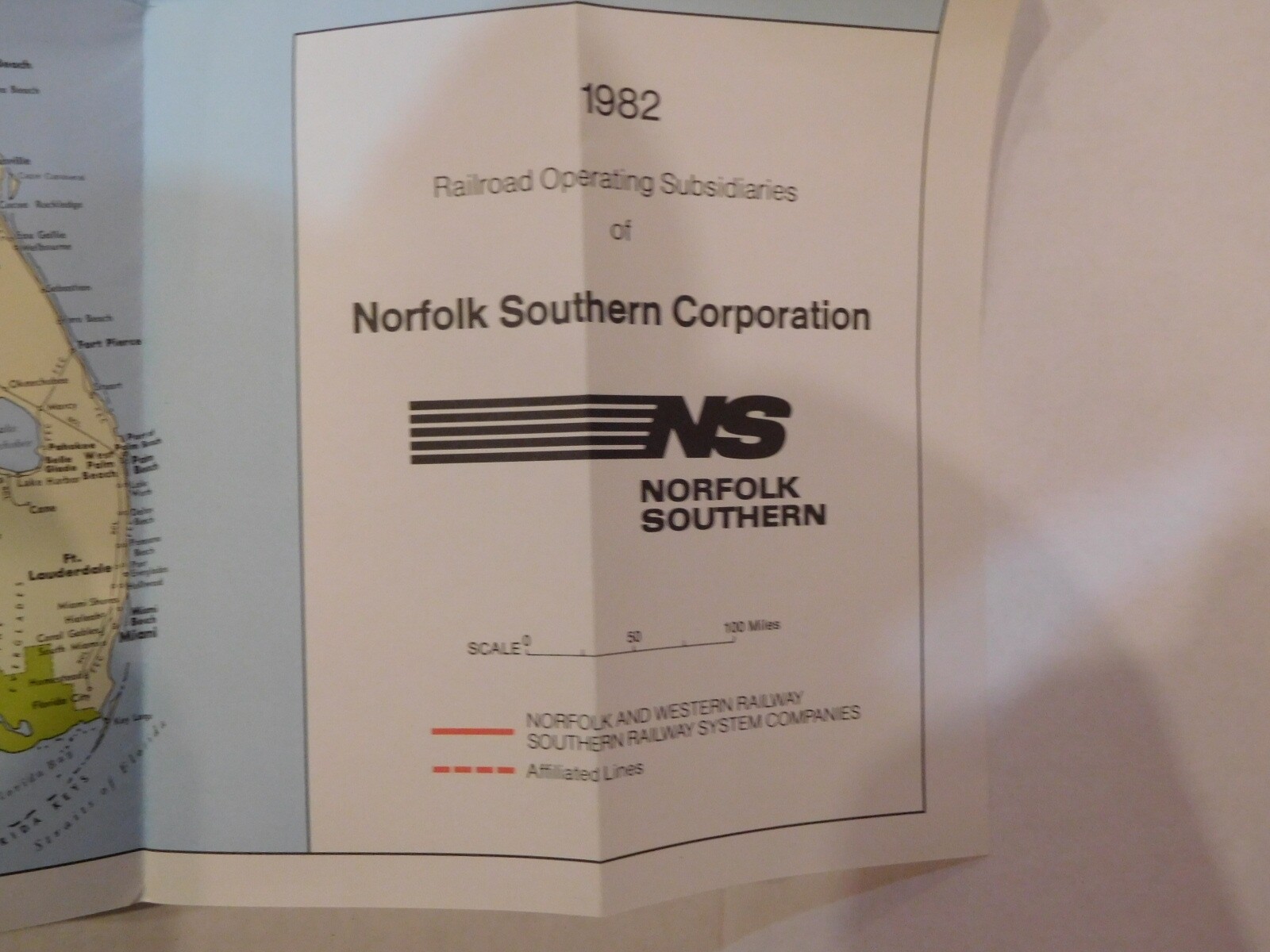 Map Norfolk Southern Operating subsidiaries 1982 NS