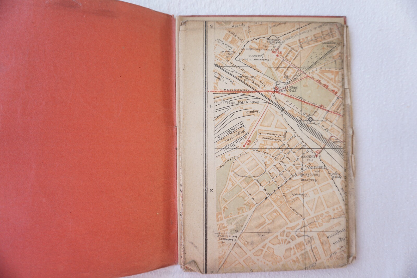 1925 Roma Rome Italy Railway City Map