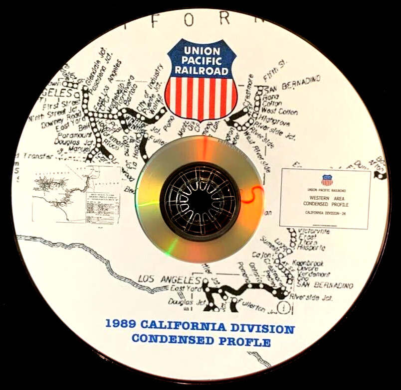 Union Pacific 1989 California Division – 24 Condensed Profile PDF Pages on DVD