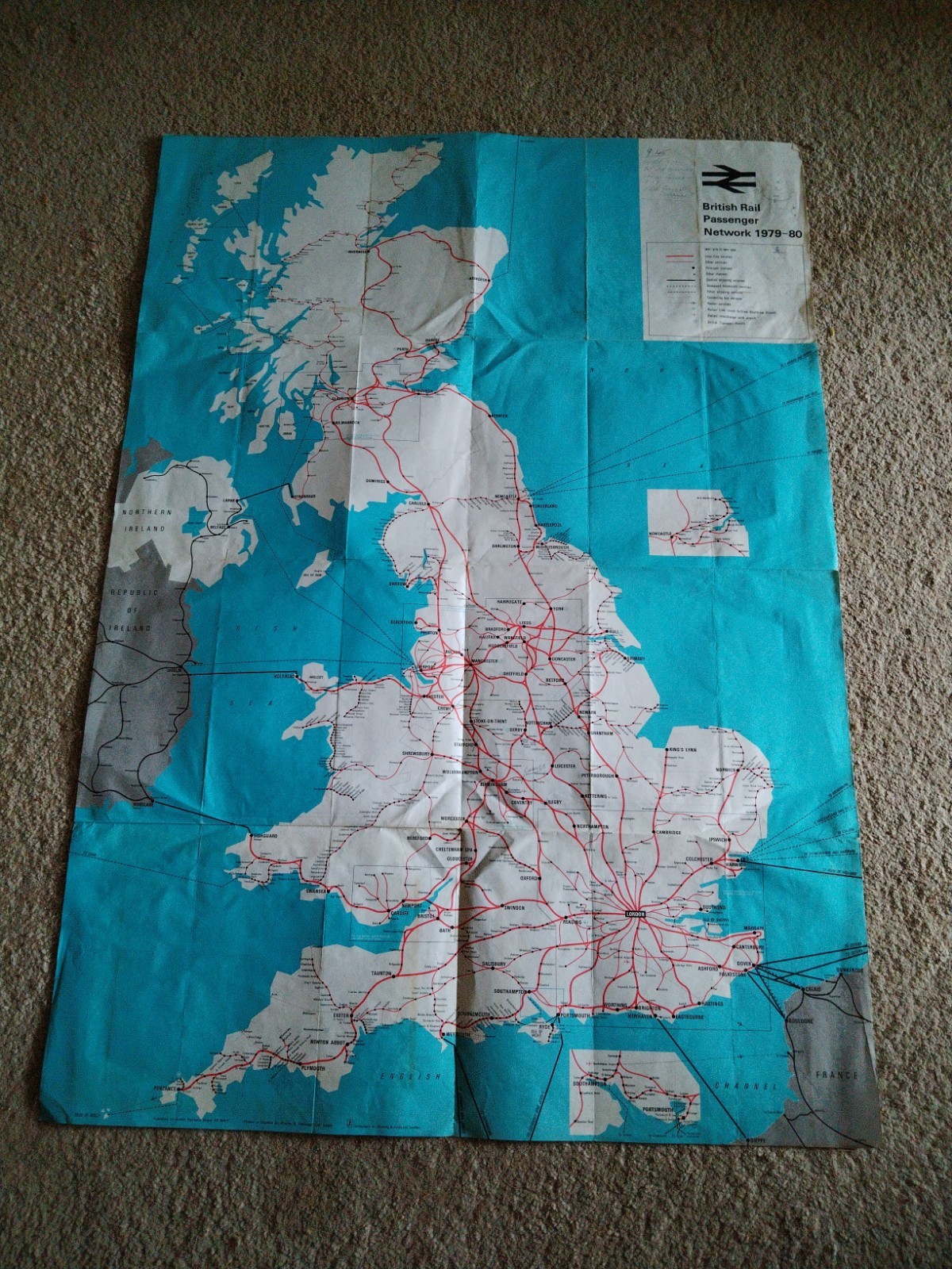 British Rail Passenger Network Map 1979-1980