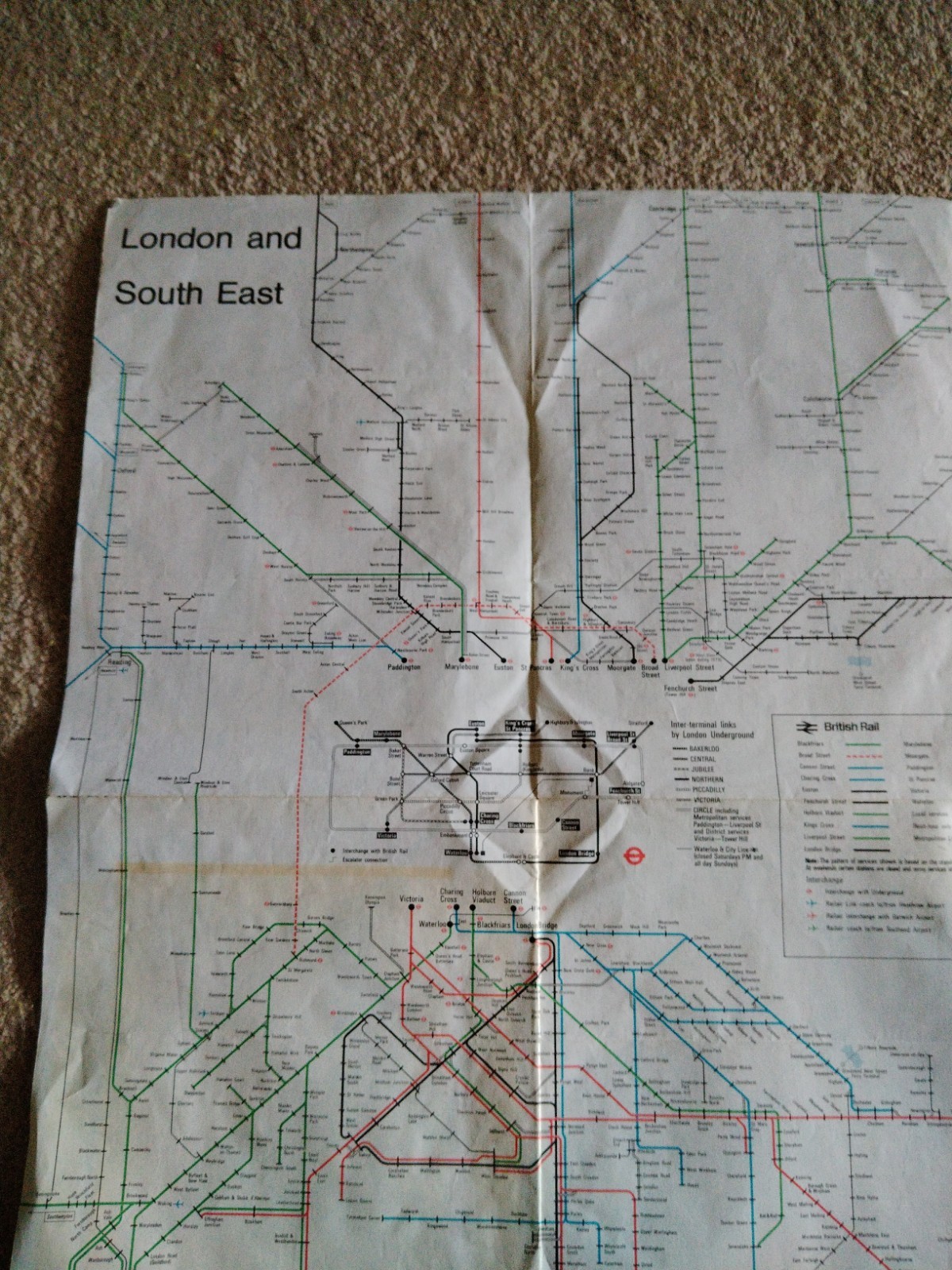 British Rail Passenger Network Map 1979-1980