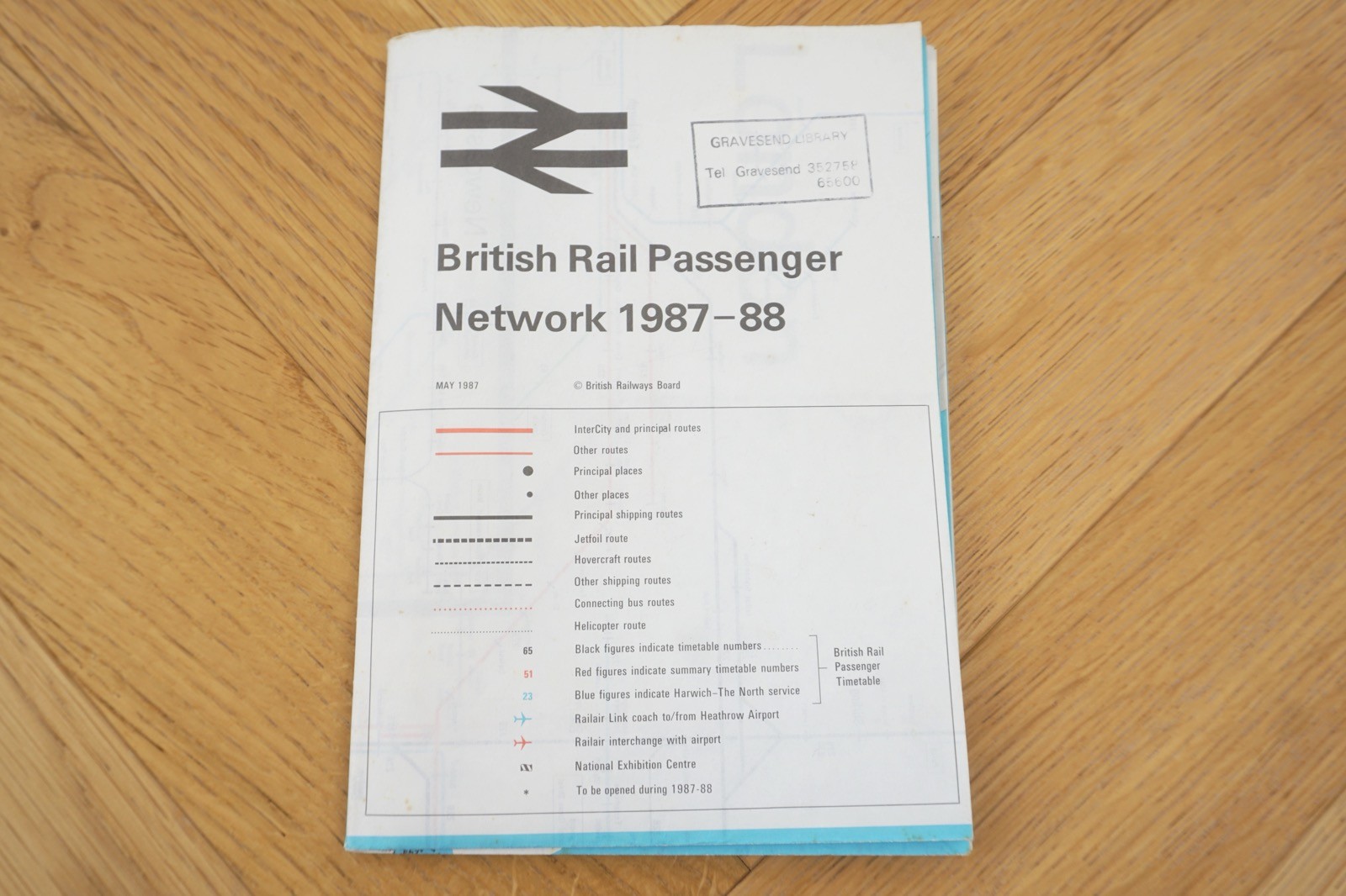 1987 – 1988 British Rail Passenger Network Railway Map