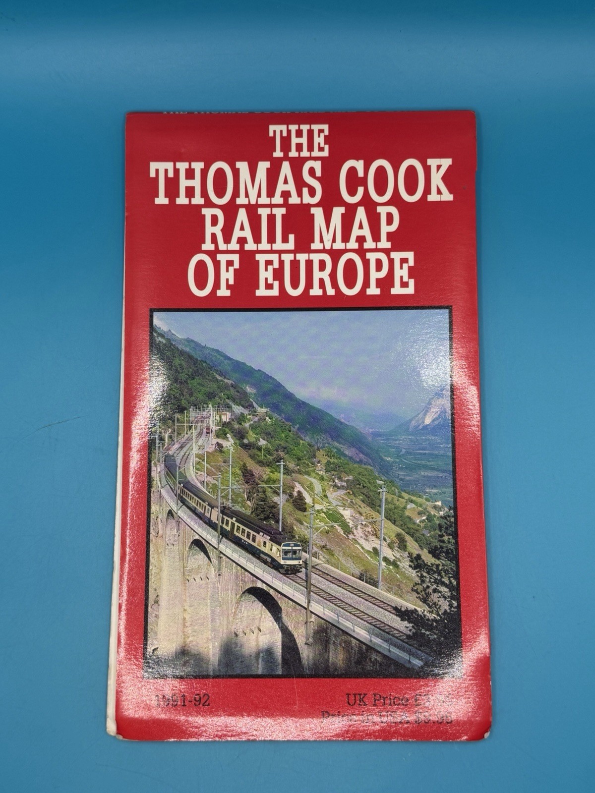 Original Vintage Thomas Cook Rail Map Of Europe 1991 brochure British railways