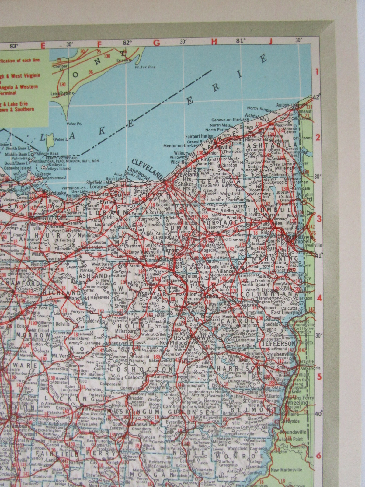 ND OH 1951 NORTH DAKOTA RAILROAD MAP. SOO, C&NW, GN or OHIO 1950s C&O, NKP, W&LE