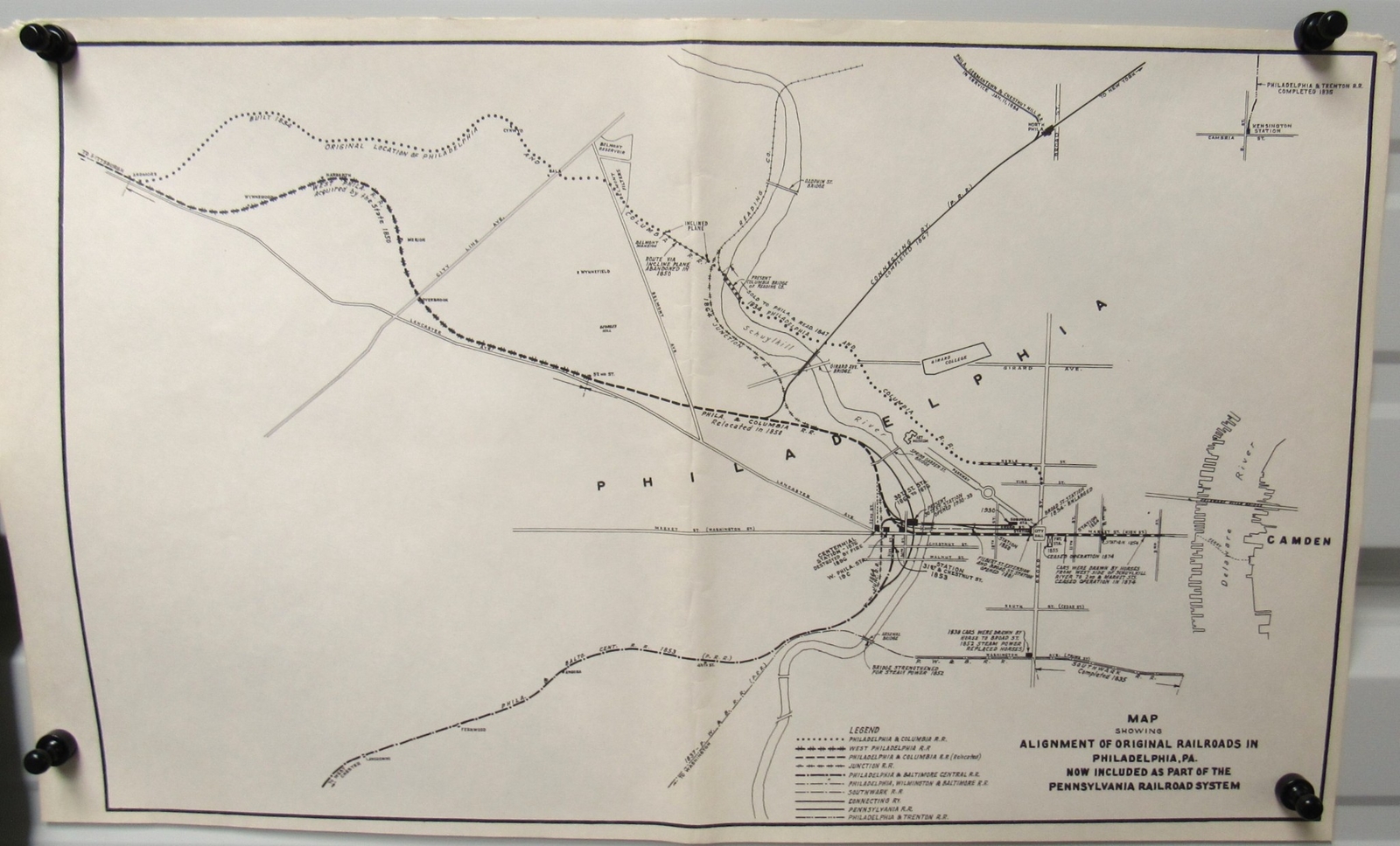 c1933 PRR Pennsylvania Railroad Track Alignment Philadelphia PA Terminal Rail US